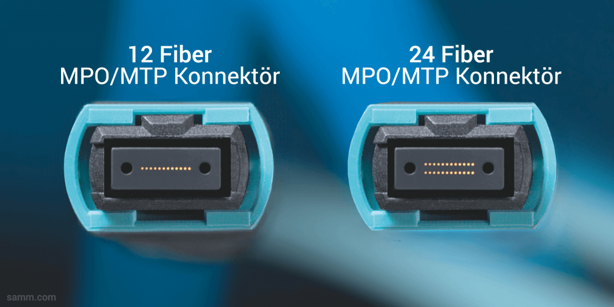 12 ve 24 mpo mtp fiber optik konnektörler