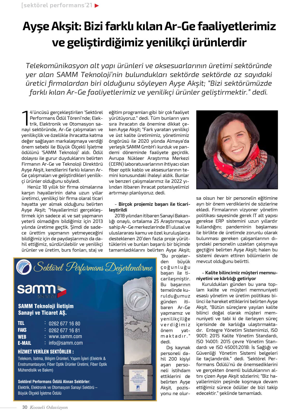 Ayşe Akşit, interviewt vom KSO Odavizyon Magazine!