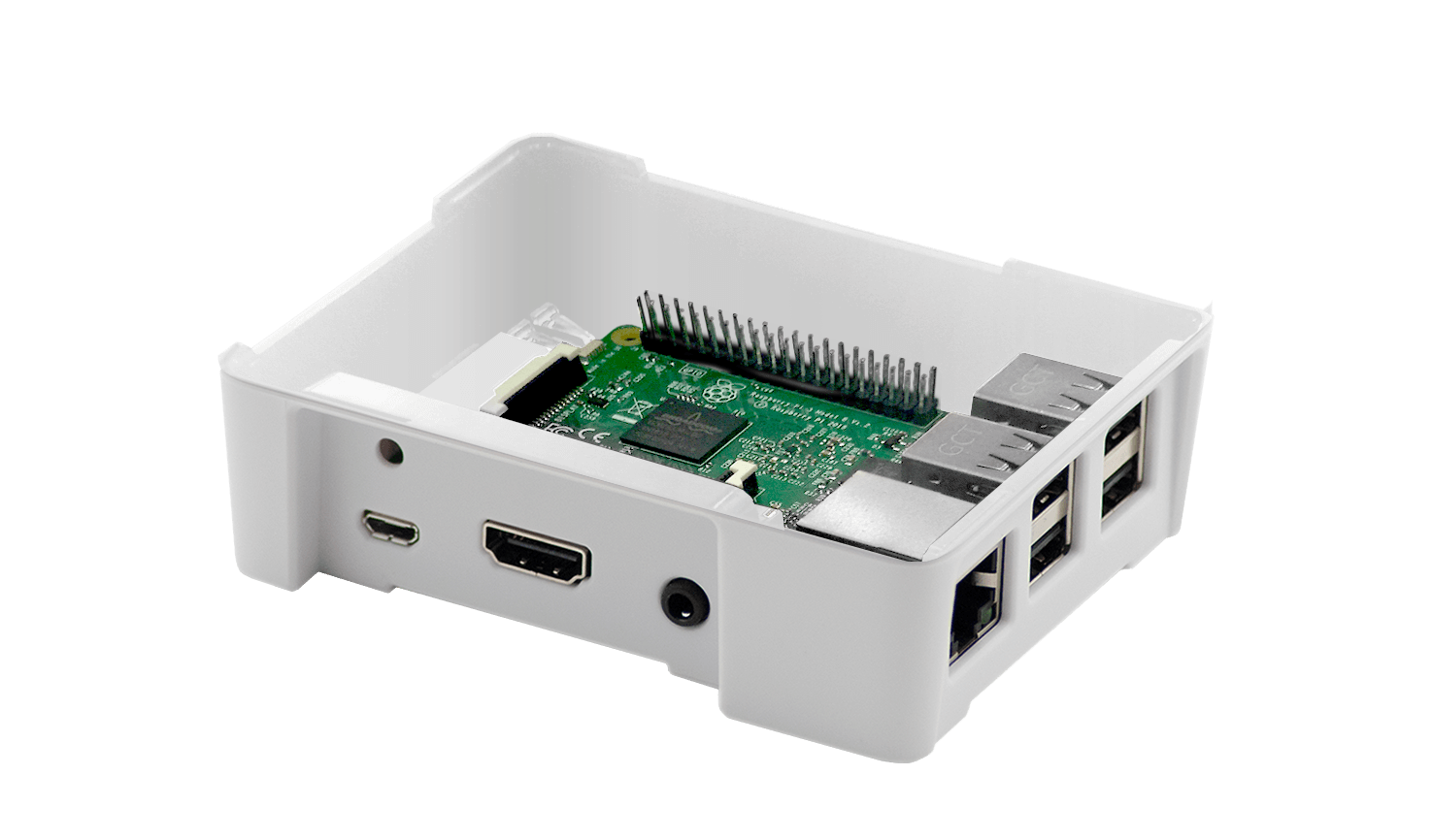 Modular White Case for Raspberry Pi 2 and 3