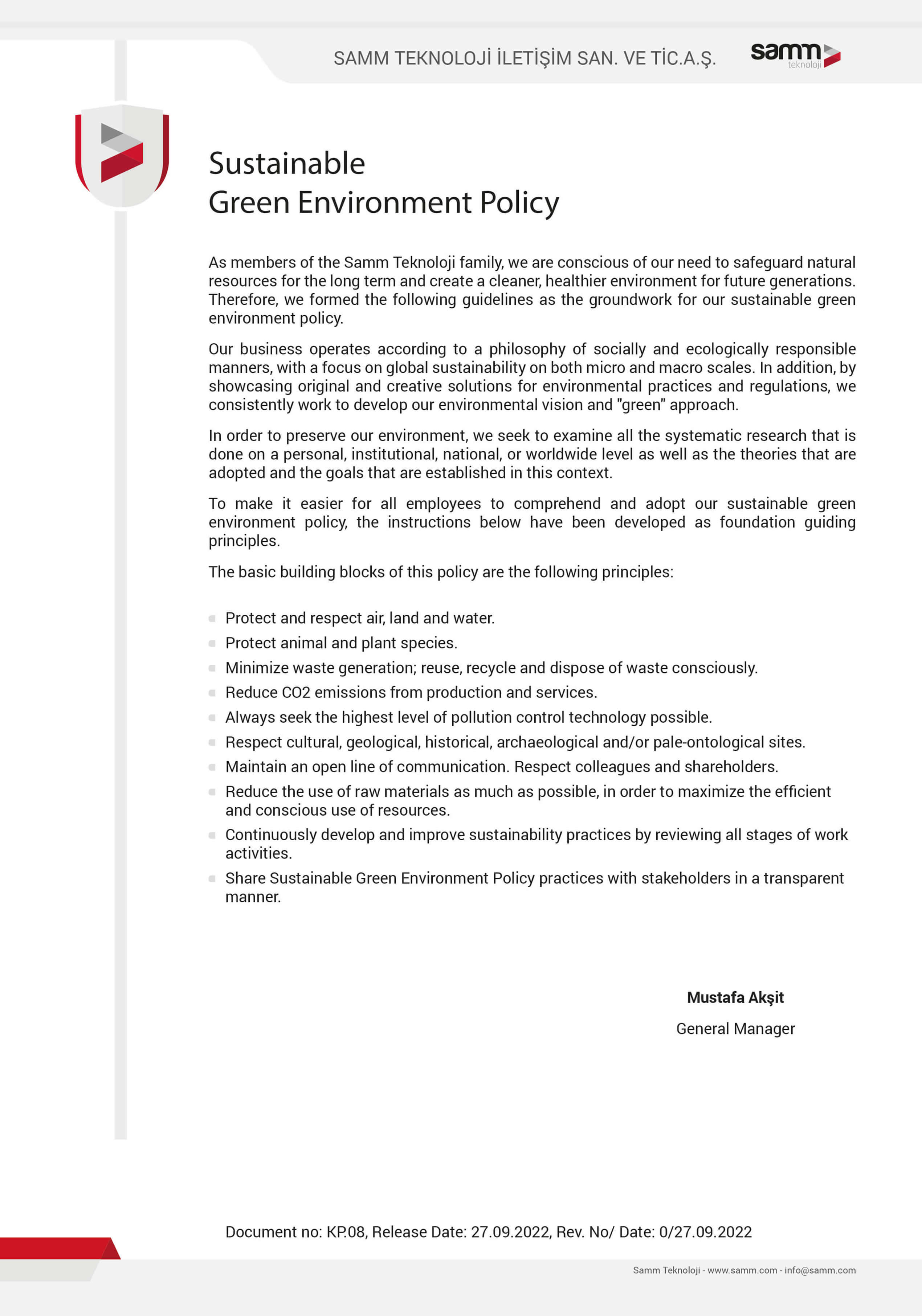 Sustainable Green Environment Policy