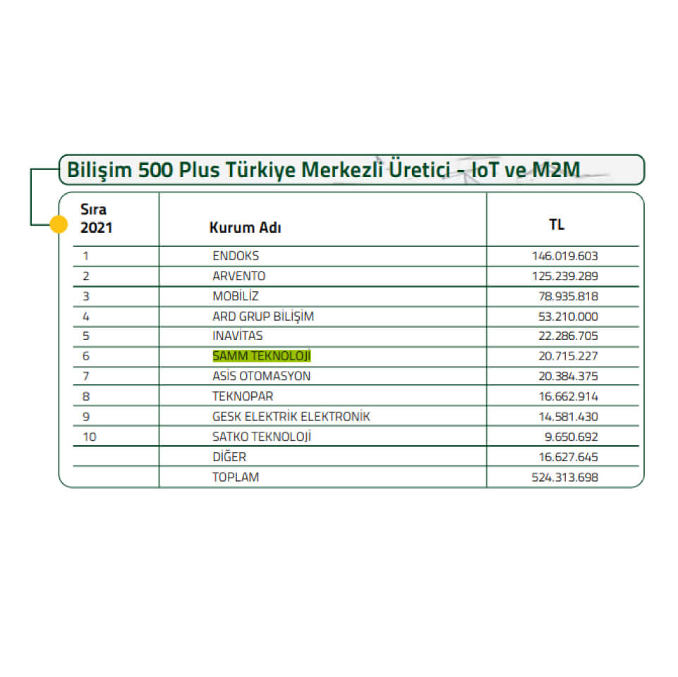 Bilişim 500 2021 Turkiye - Rankings - 05