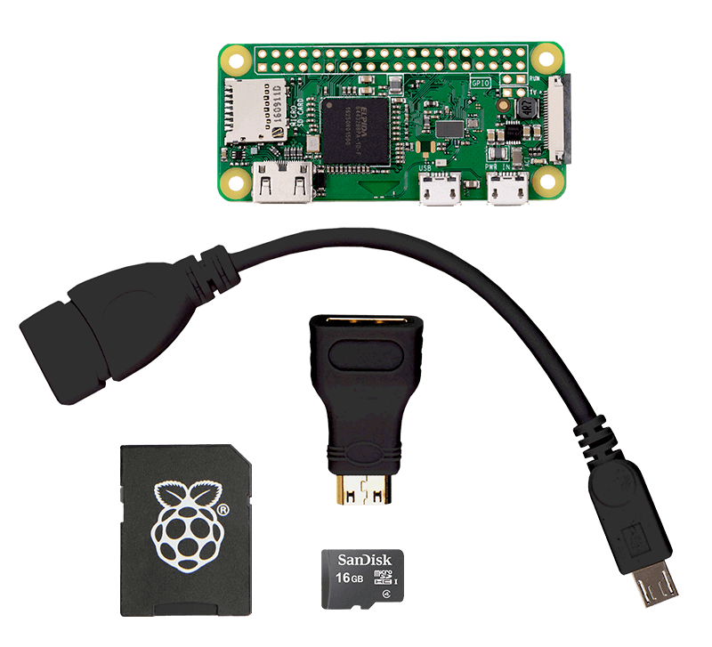 sample black cable Raspberry Pi zero wireless kit