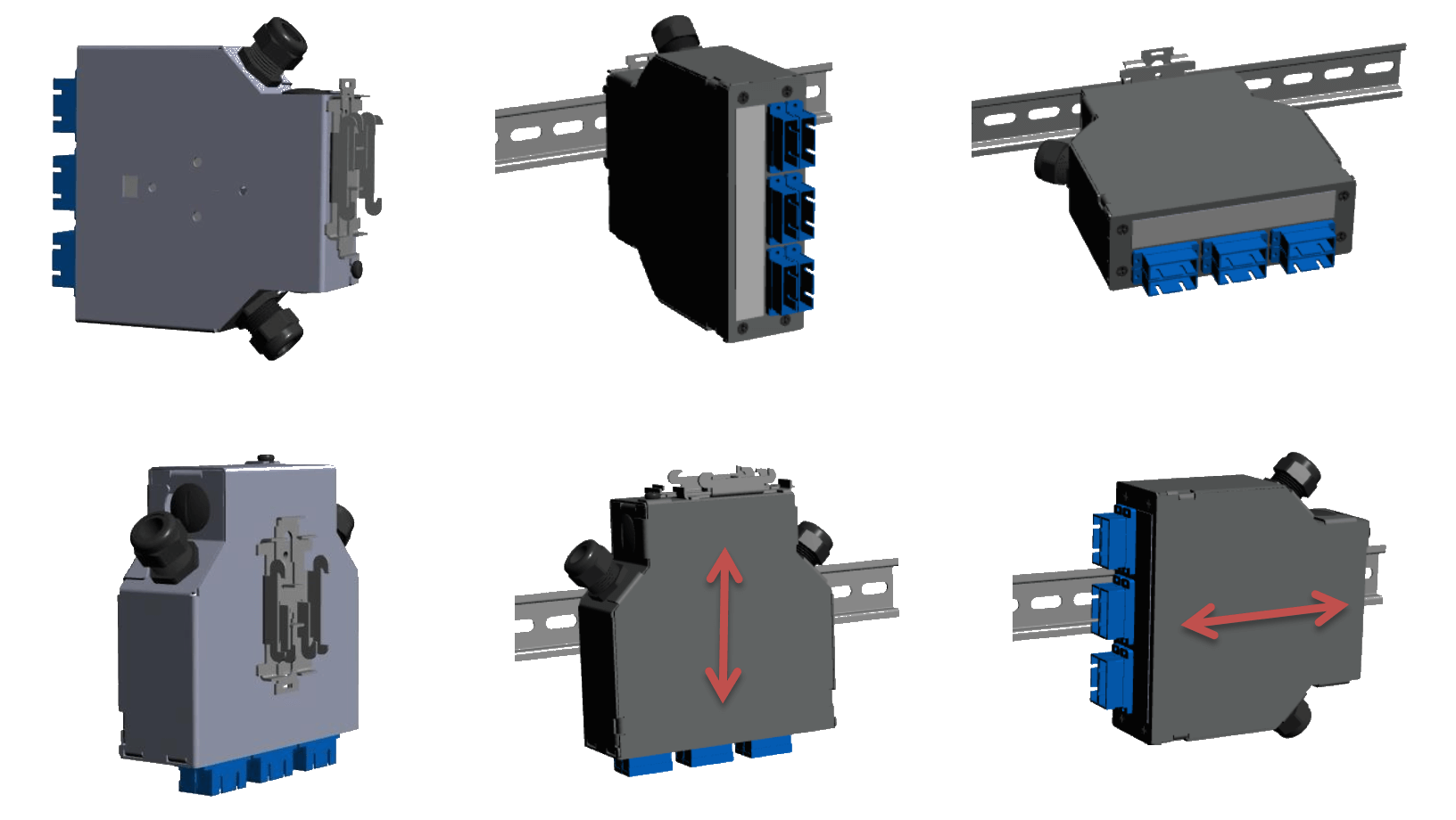 SC-DX 12 FO Termination Box Mounting Options ( Top - Back )