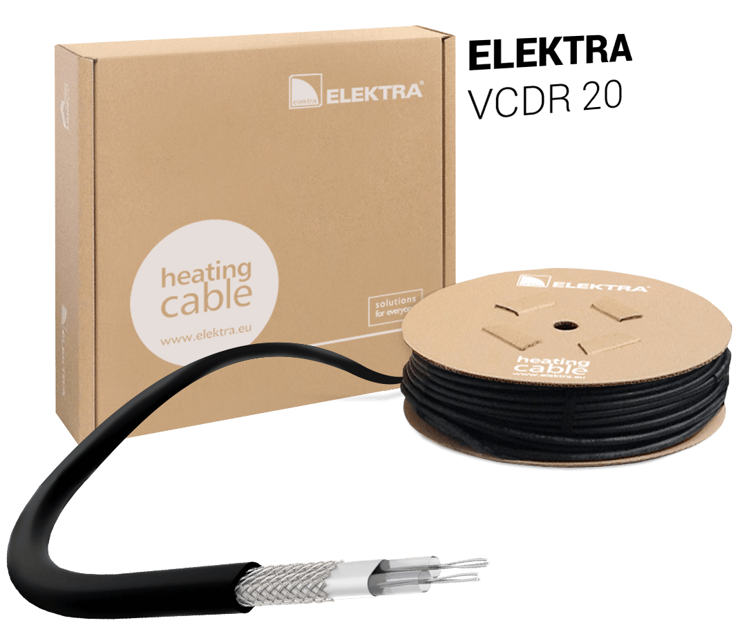 ELEKTRA VCDR 20 Isıtma Kablosu - Çatı & Oluk için Kara/Buza Karşı Koruma