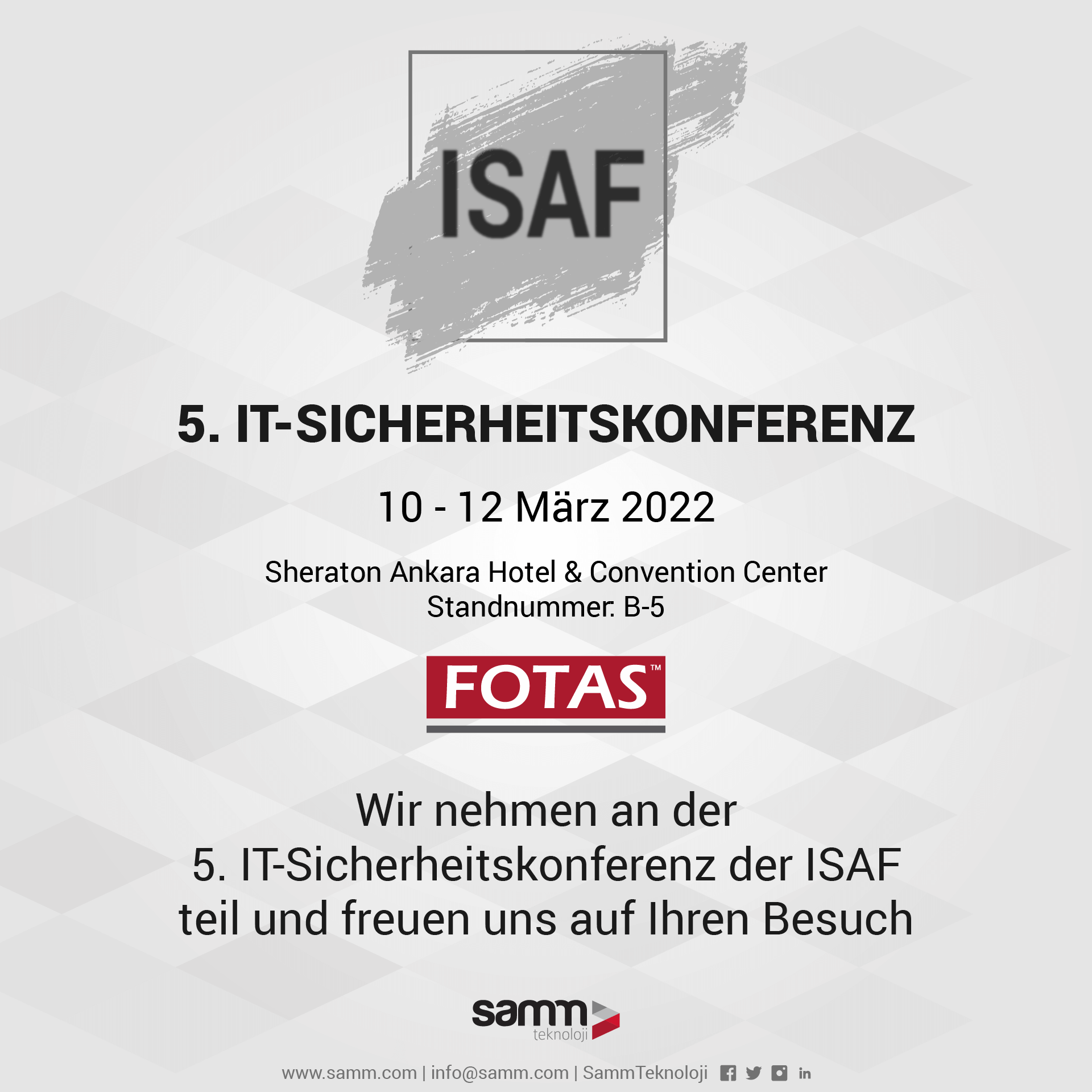 Wir nehmen an der 5. IT-Sicherheitskonferenz der ISAF teil