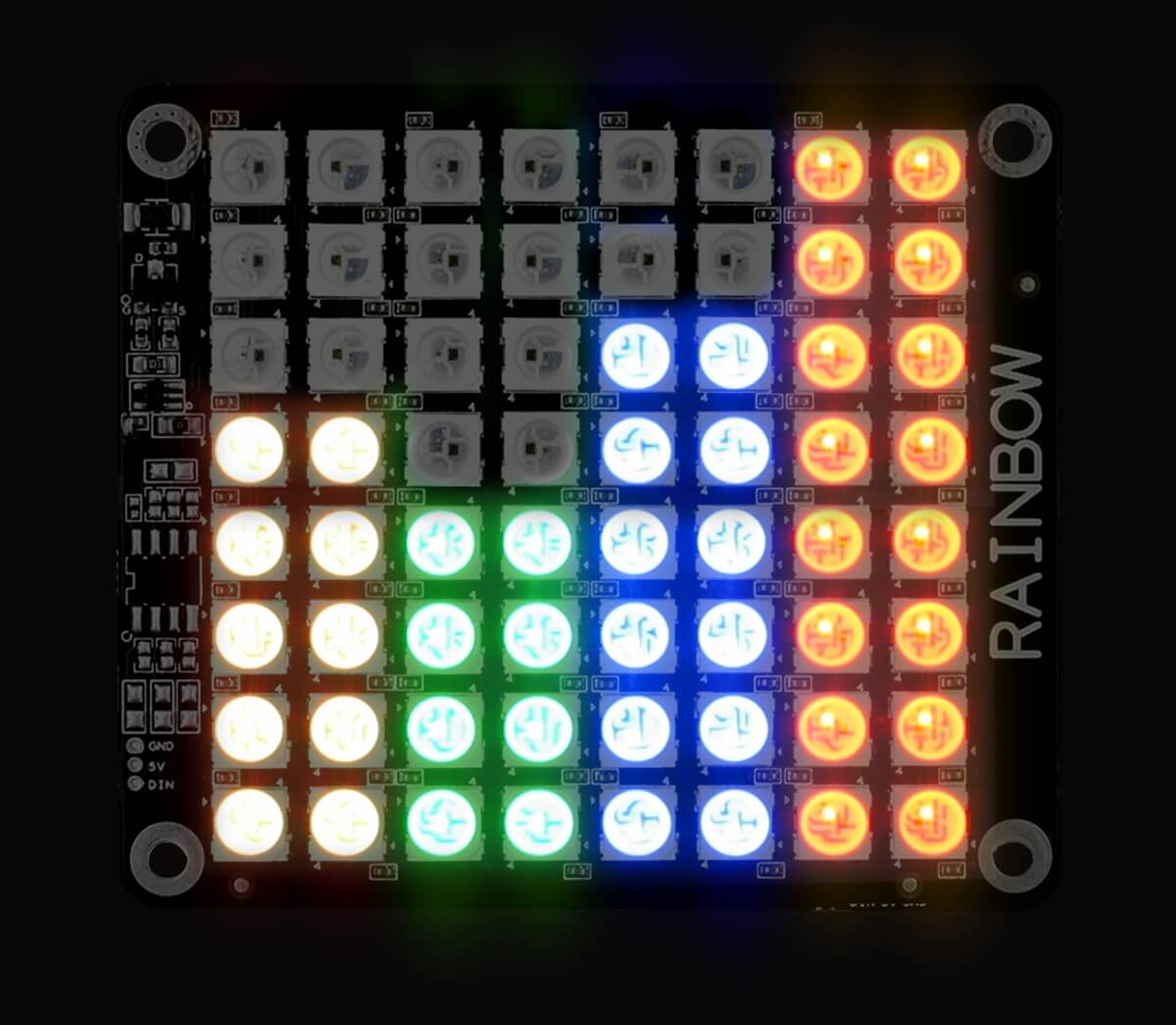 Rainbow 64 - 8x8 RGB LED in the Dark