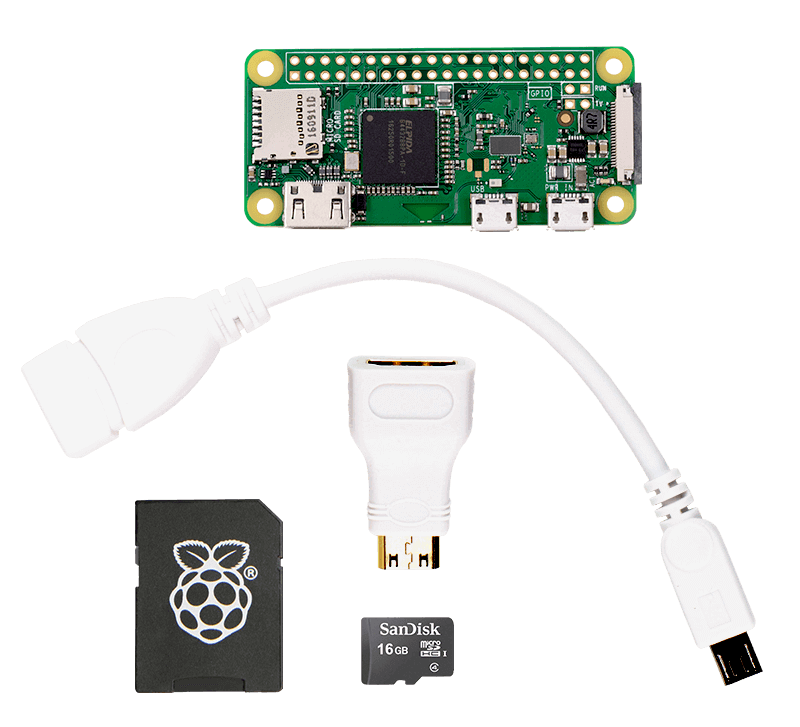 sample white cable Raspberry Pi zero wireless kit