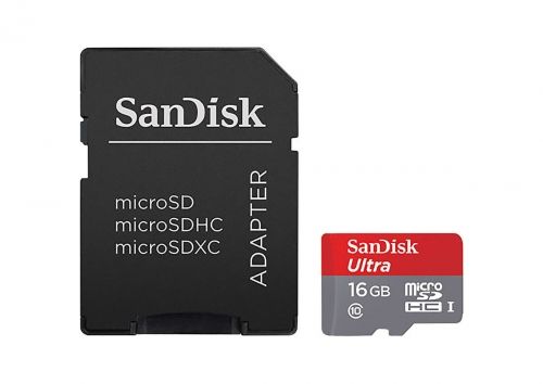 MicroSD Sandisk 16GB Class 10 Adaptörlü