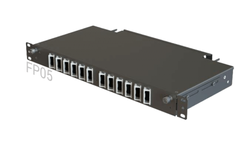 FP05 Fiber Optik Rack Patch Panel / Açılı Cephe Erişimli Çekmece 24 Port 1U 1-Satır SC-Duplex/FC