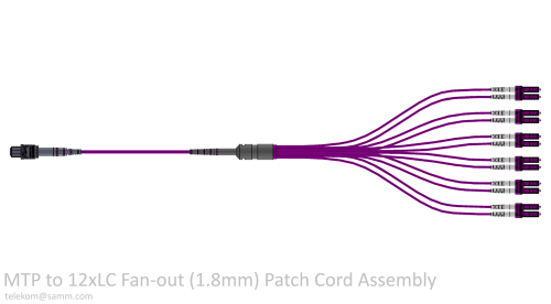 MTP to 12xLC Fan-out (1.8mm) Patch Cord Assembly
