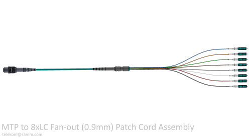 MTP to 8xLC Fan-out (0.9mm) Patch Cord Assembly