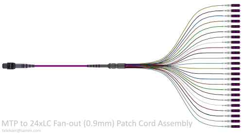MTP to 24xLC Fan-out (0.9mm) Patch Cord Assembly