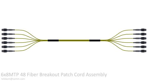 6x8MTP 48 Fiber Breakout Patch Cord Assembly
