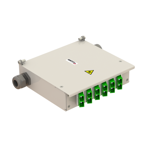 علبة توزيع ألياف بصرية أحادية الإشارة مائلة - قاعدة سكة DIN P1-SC-DX 12 