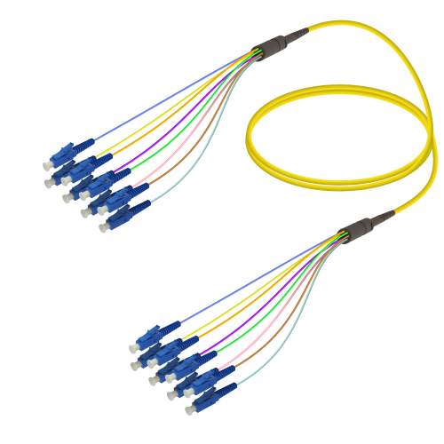 LC-LC | Single Mode - 8 Fibers - Fanout Patch Cord | 3.0/0.9mm 
