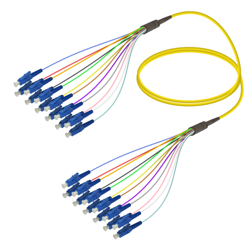 LC-LC | Single Mode - 12 Fibers - Fanout Patch Cord | 3.0/0.9mm 