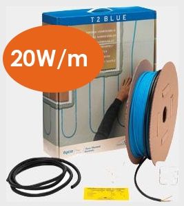 T2 Blue - Sabit vatlı 20W/m Isıtıcı kablo