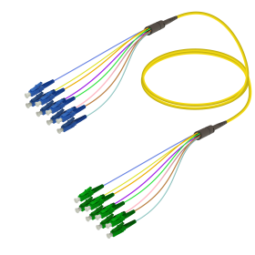 LC-LC | Single Mode - 8 Fibers - Fanout Patch Cord | 3.0/0.9mm 